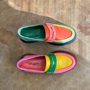 Charlotte Stone Multicolor Leather Loafers 🌈